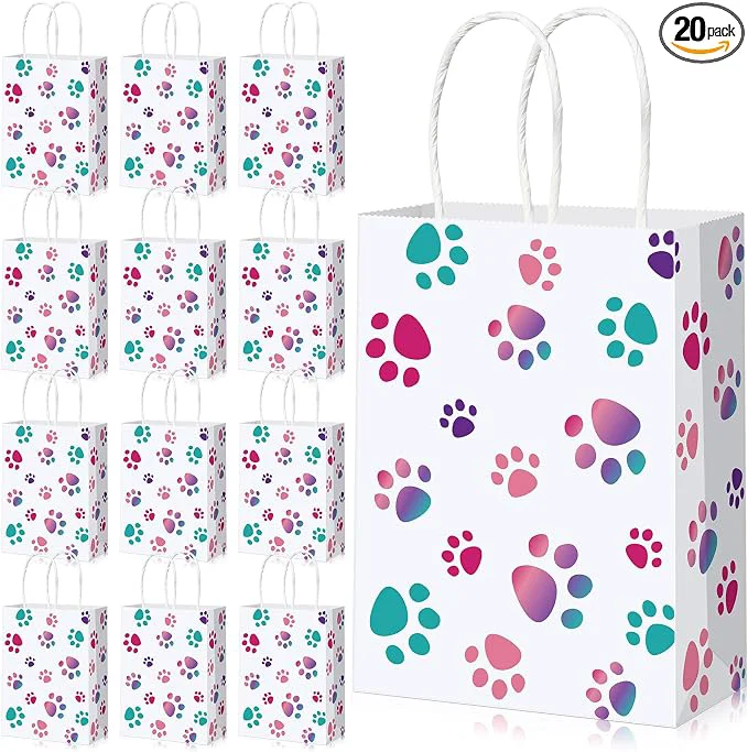 Healthy Blulu 20 Pcs Puppy Dog Paw Gift Bags Dependable