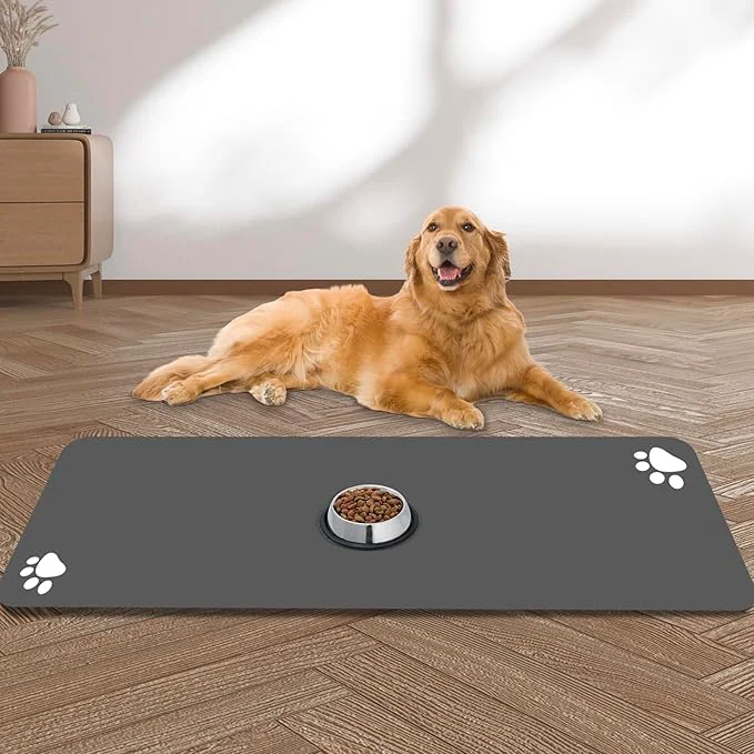 Crafted Large Pet Feeding Mat Non Skid Cat Bowl Mat No Stains Quick Dry High-End