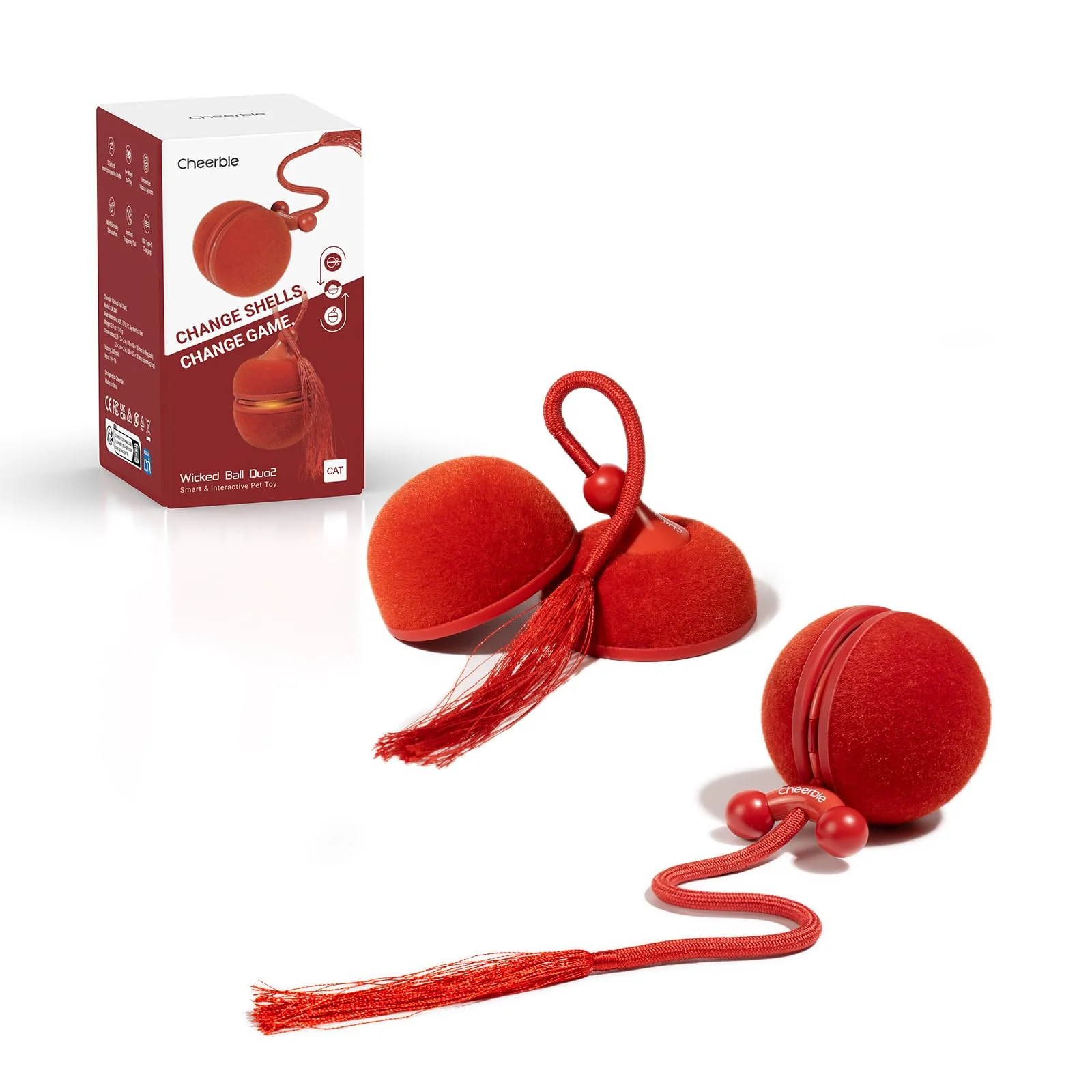 Efficient Cheerble Wicked Ball Duo2 — 2-in-1 Interactive Cat Toy for Indoor Cats Premium