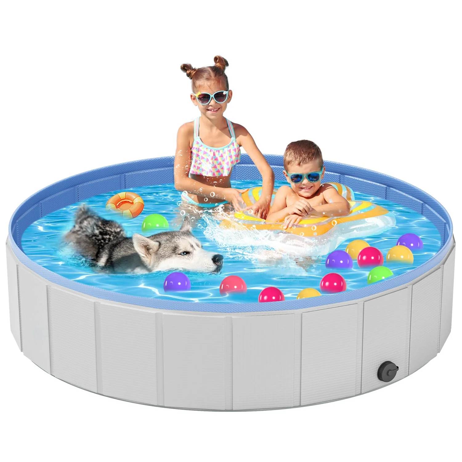 Clean YSJILIDE Portable Dog Pool XL – Collapsible 63 x 12 Inch PVC Bath Play Pool Responsible
