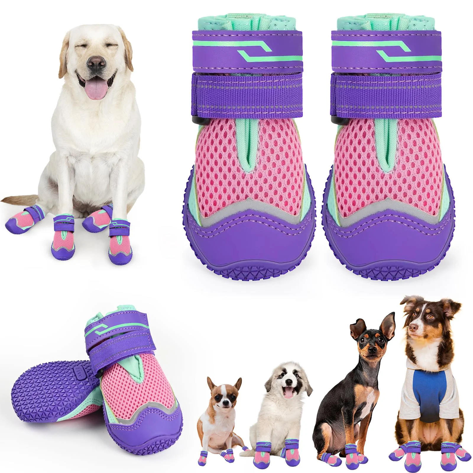 Fine TEWIWAP Dog Shoes for Large Medium Dogs — Winter Boots Breathable Anti-Slip Paw Protectors Efficient