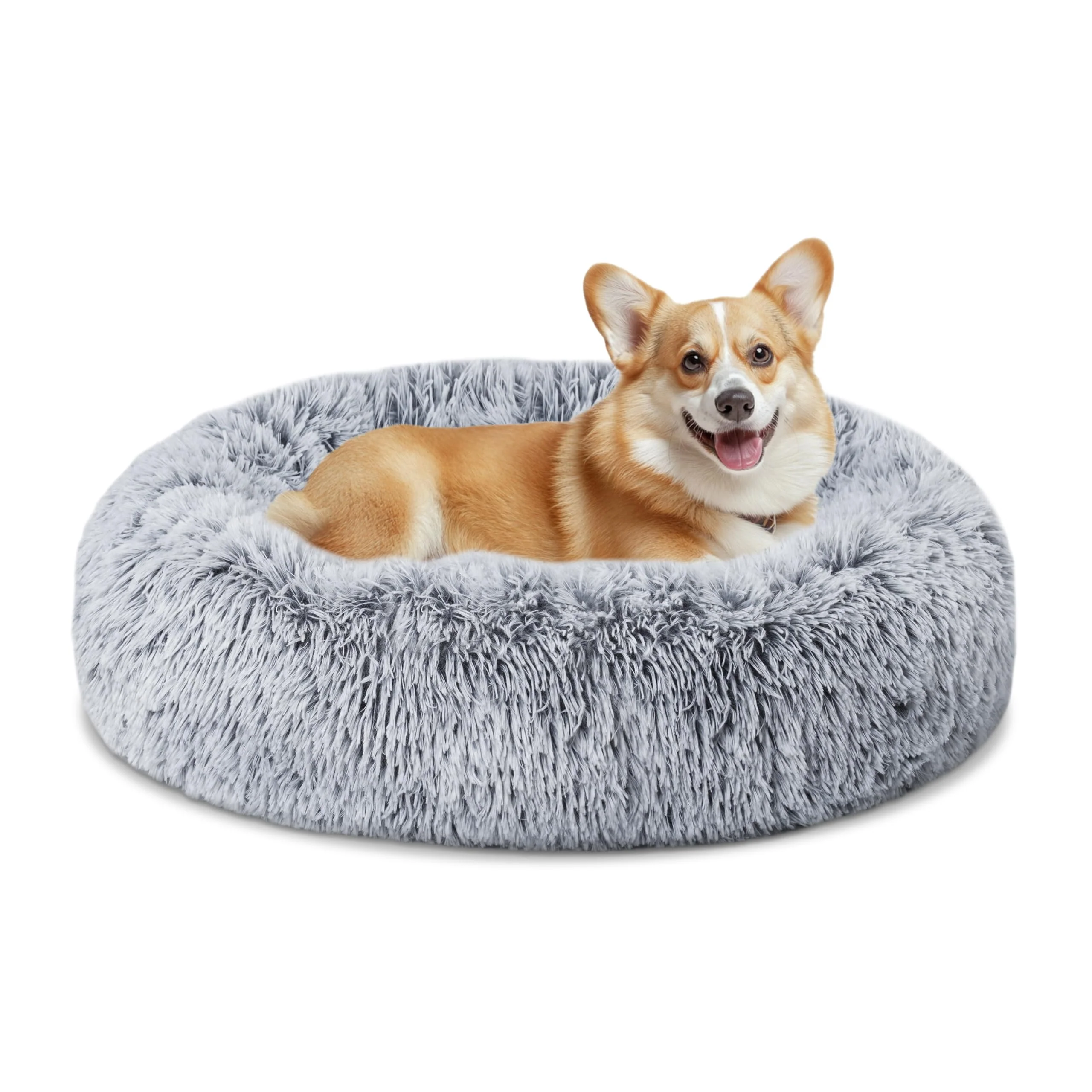 Casual ELSKER HOME Calming Donut Dog Bed - 30-inch Washable Plush Bed for Medium Dogs Classic