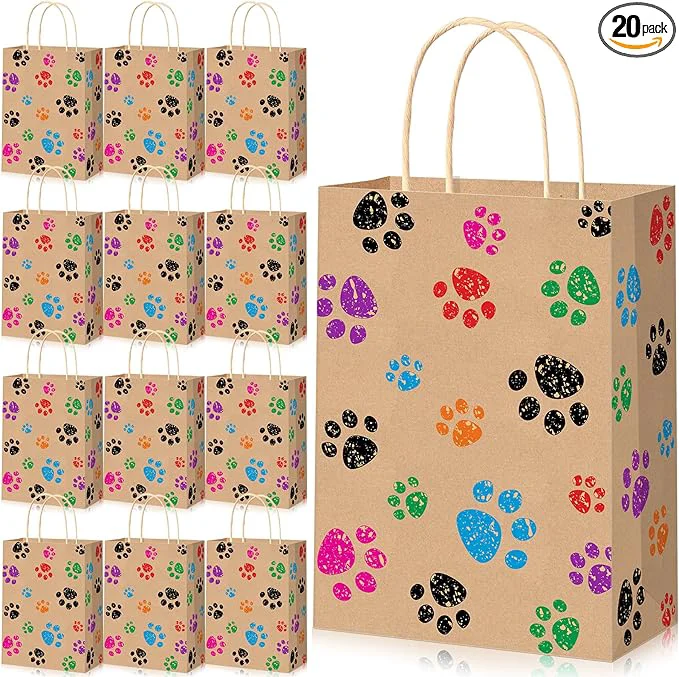 Certified Blulu 20 Pcs Puppy Dog Paw Gift Bags Casual