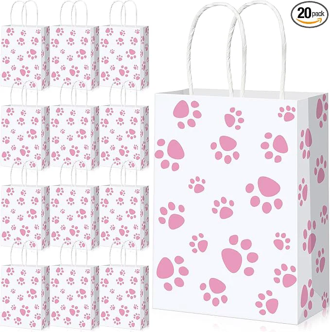 Premium Blulu 20 Pcs Puppy Dog Paw Gift Bags Traditional