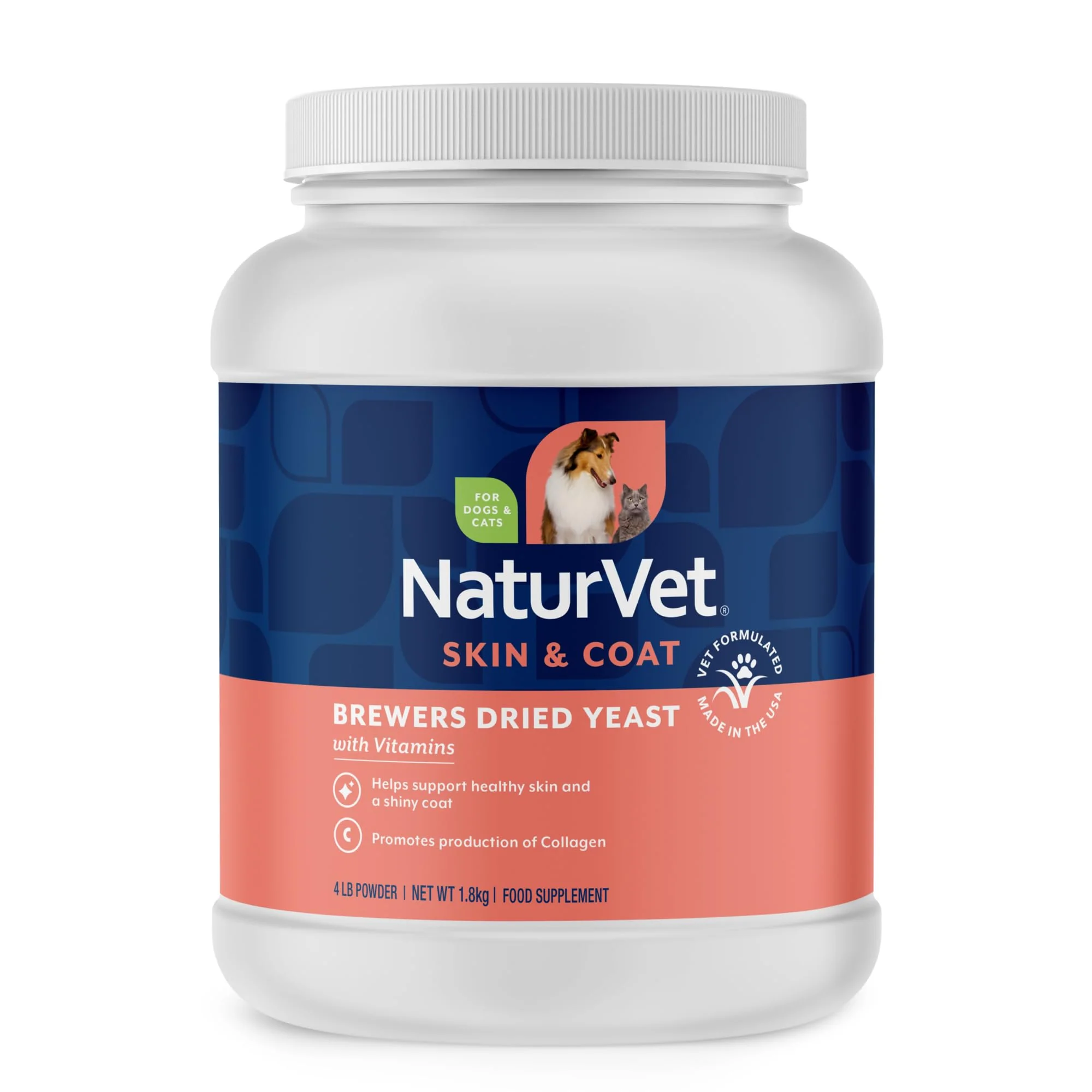 Advanced NaturVet Brewer's Dried Yeast Formula with Garlic Flavoring – Vitamins Coat Support Dogs Cats 4 lb Powder Stylish