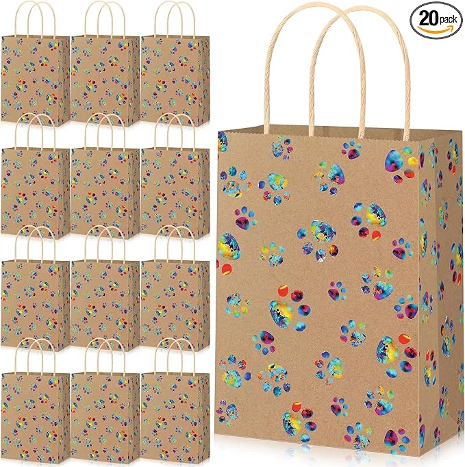 Modern Blulu 20 Pcs Puppy Dog Paw Gift Bags Carefully Designed