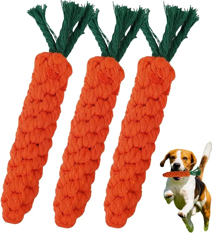 Durable 3PCS Orange Woven Pet Chew Set Puppy Teething Chews Dog Chew Treats Cat Contemporary