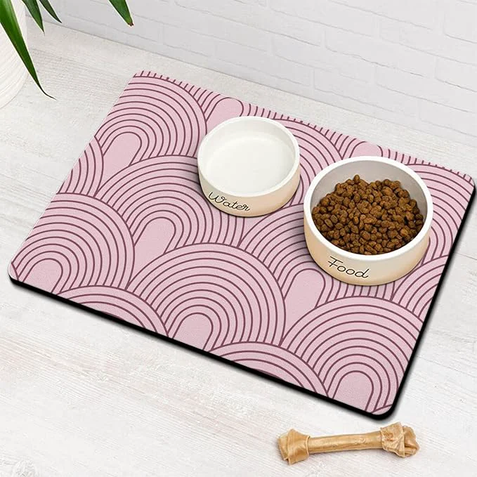 Innovative Dog Food Mats for Floors Absorbent Pet Cat Food Mat Flexible