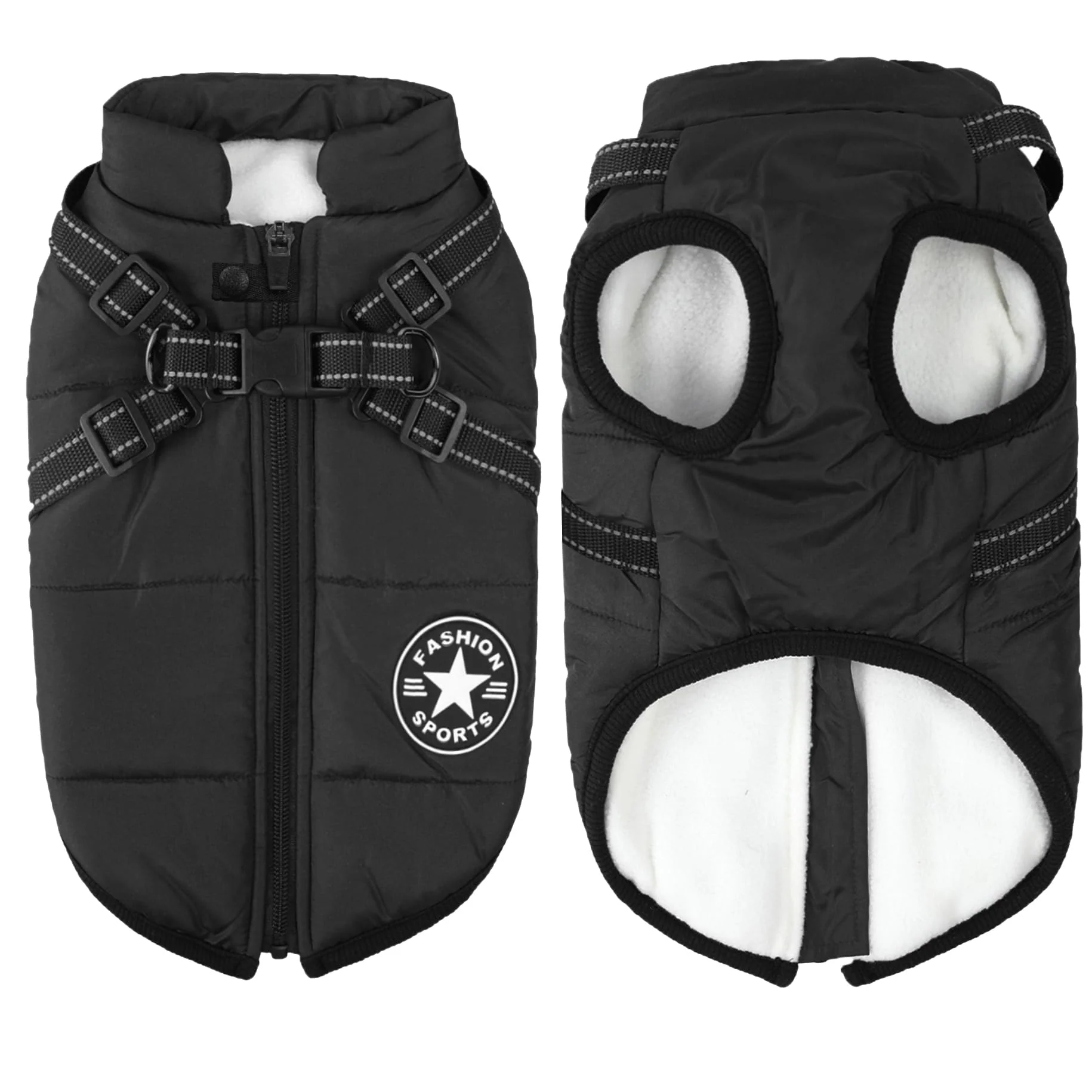 Sustainable Aiboria Winter Waterproof Dog Coat – Windproof Fleece Harness Vest Size L Certified