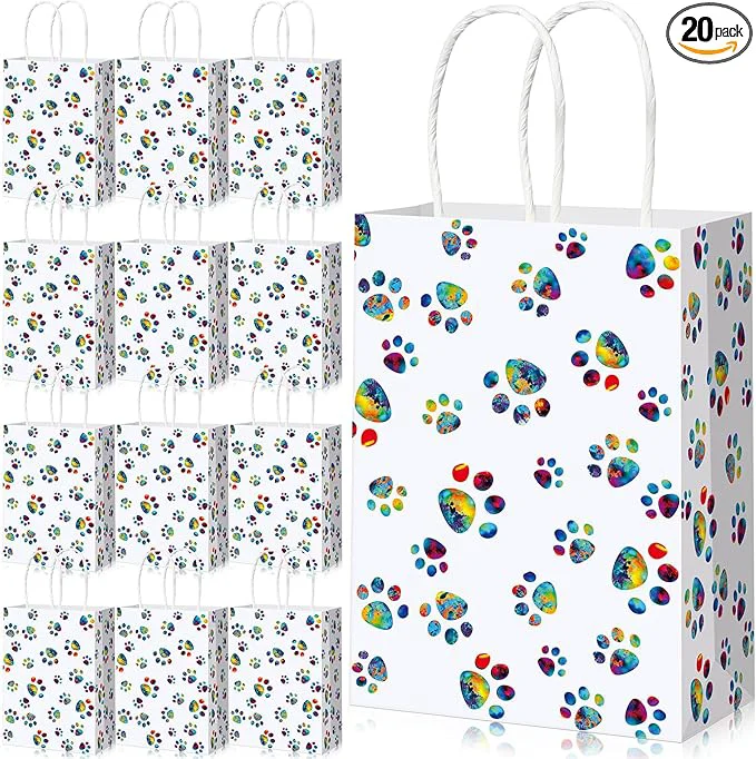 Luxury Blulu 20 Pcs Puppy Dog Paw Gift Bags Expertly Made