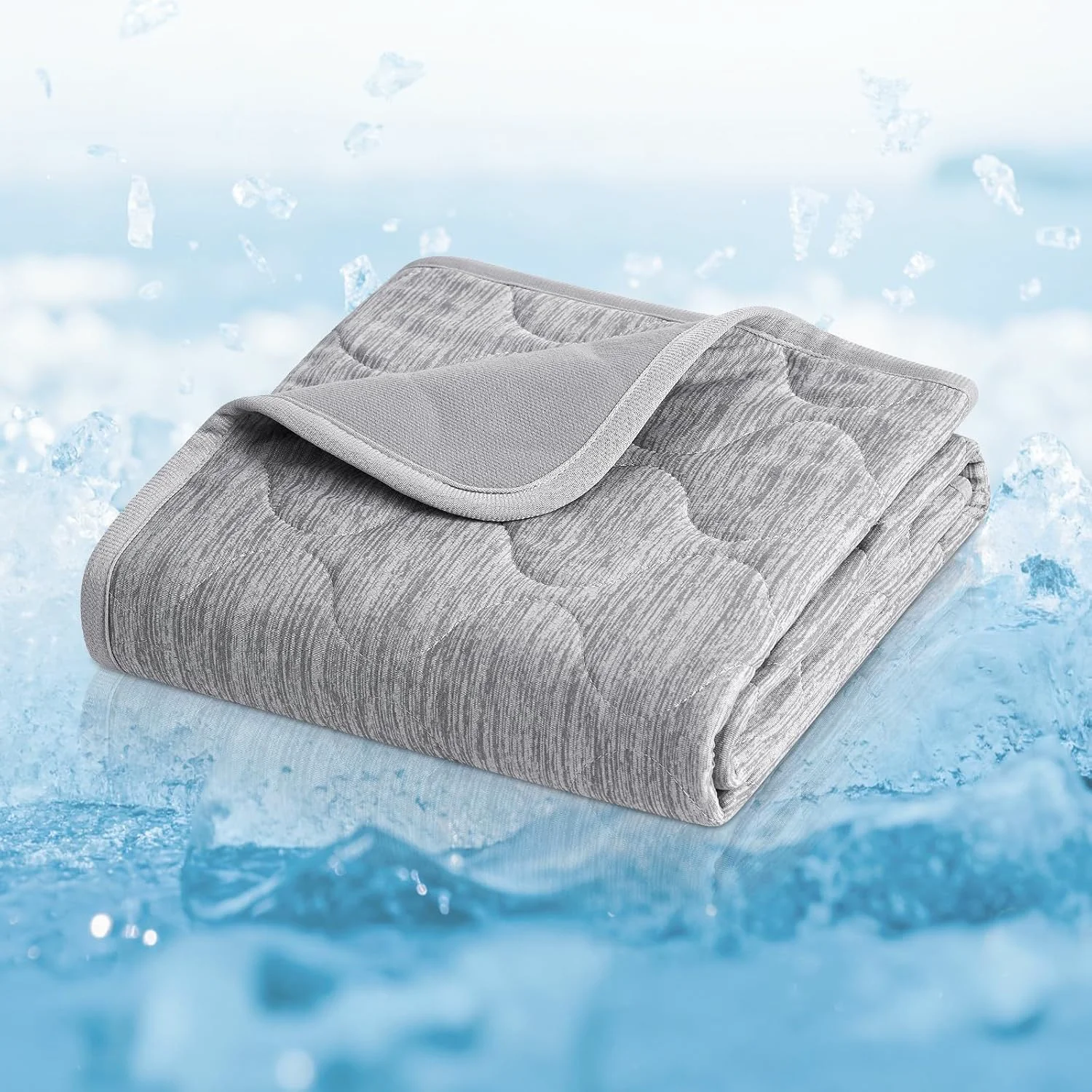 High-Grade Cozy Bliss Leakproof Cooling Blanket for Medium Dogs – Q-Max 0.4 Durable Washable Dog Cooling Mat for Hot Weather Soft Pet Throw Couch Protector for Dogs Cats 30x40 Inch Heather Silver Grey Optimized