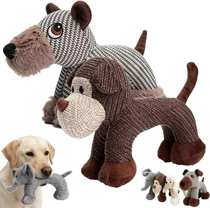 First-Class Linen Safari Companions Squeaky Dog Chew Animals Easy-to-Use