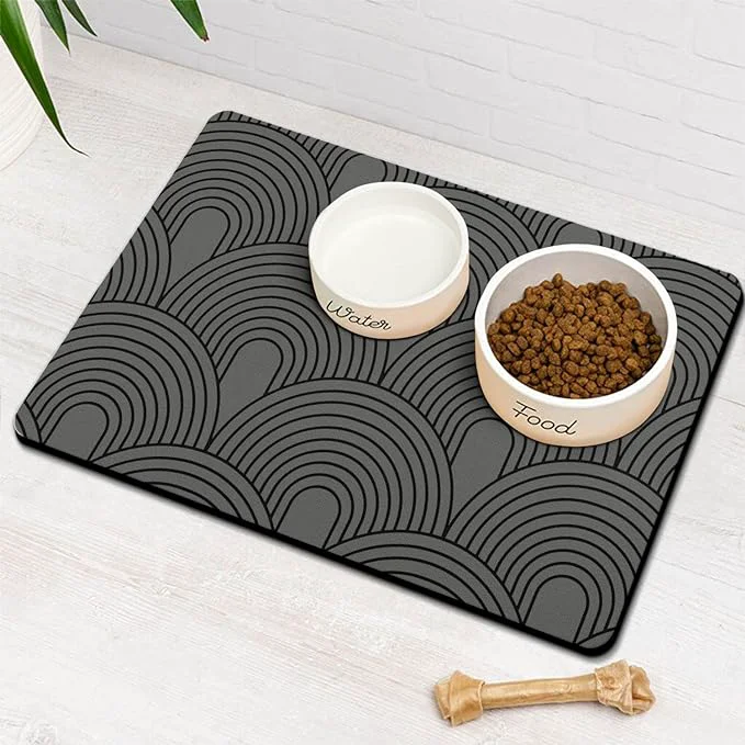 Convenient Dog Food Mats for Floors Absorbent Pet Cat Food Mat Authentic