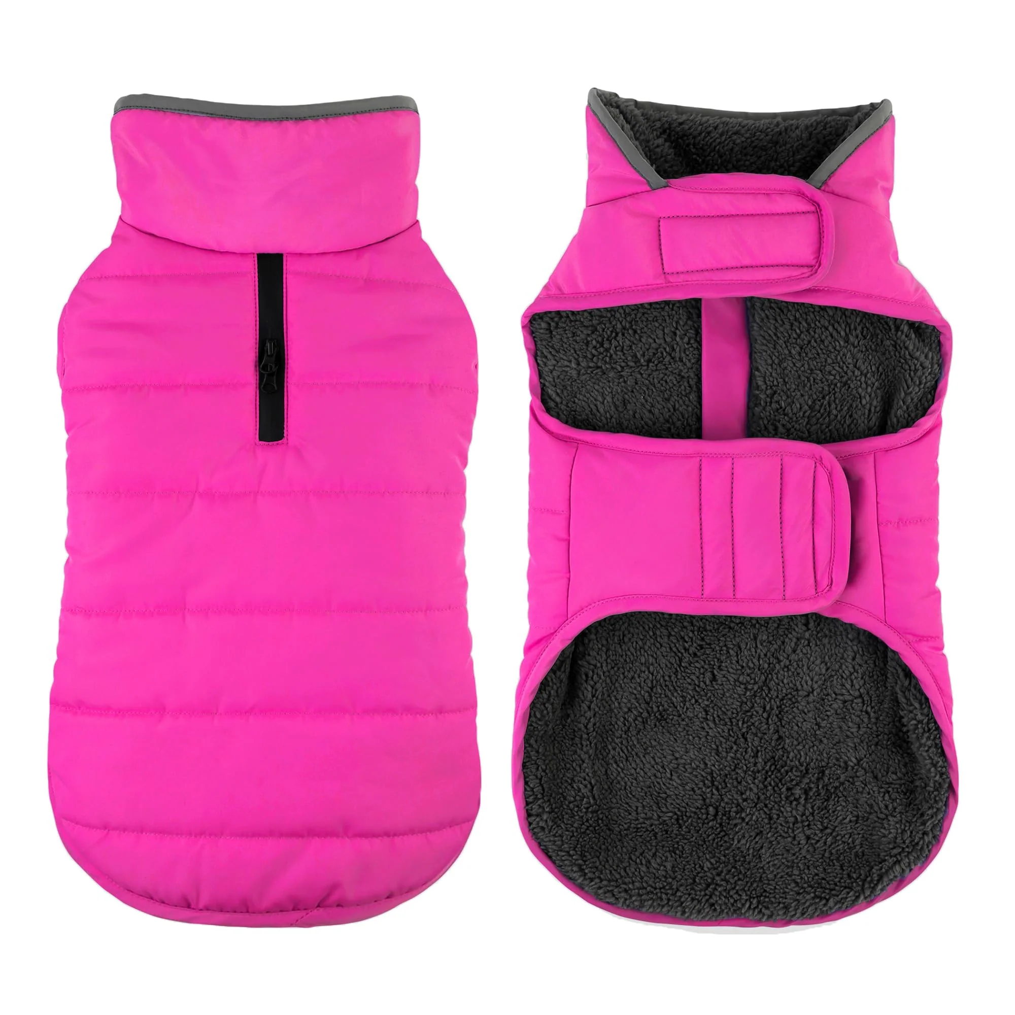 Optimized Petglad Dog Winter Coat - Waterproof Snow Vest with Leash Hole Pink XS Fine