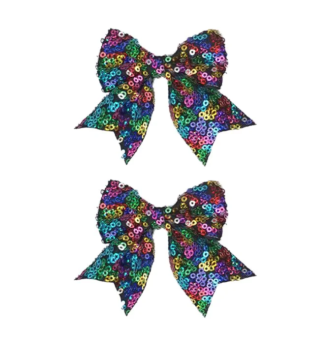 Official 3-inch Sequined Bow Hair Clips For Baby Girls Kids and Young Women Birthday Consistent