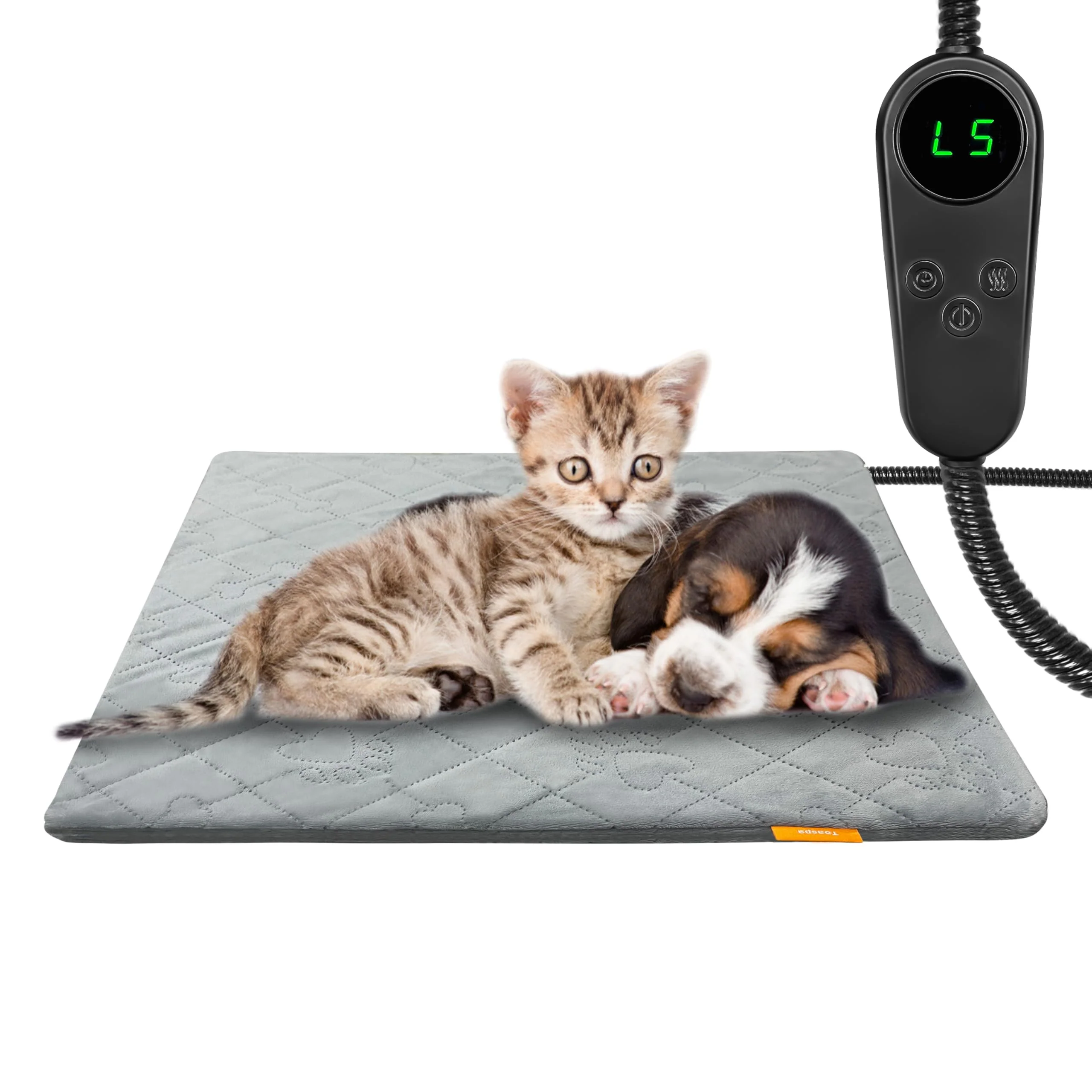 Long-Lasting Toaspa Pet Heating Pad – Adjustable Waterproof Heated Bed for Cats Dogs 17.7 x 17.7 in Comfortable