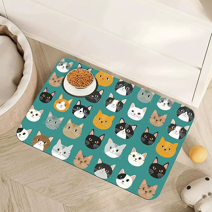 Top-Quality Cute Cat Dog Food Mat Absorbent Pet Feeding Mat Sophisticated