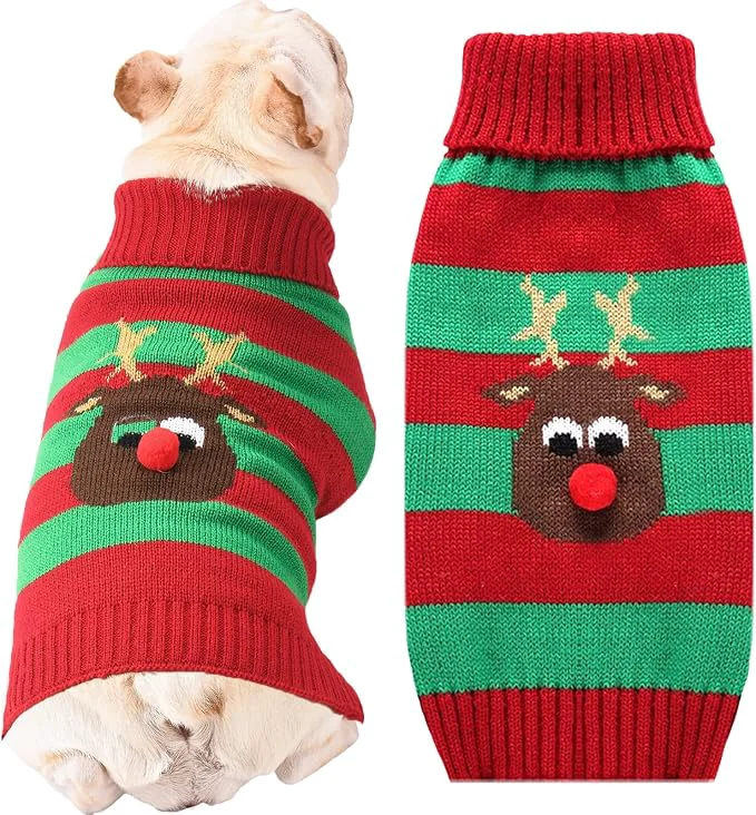 Classic Dog Cat Christmas Sweater Boy Girl Ugly Reindeer Xmas Pet Clothes Holiday Puppy Trusted