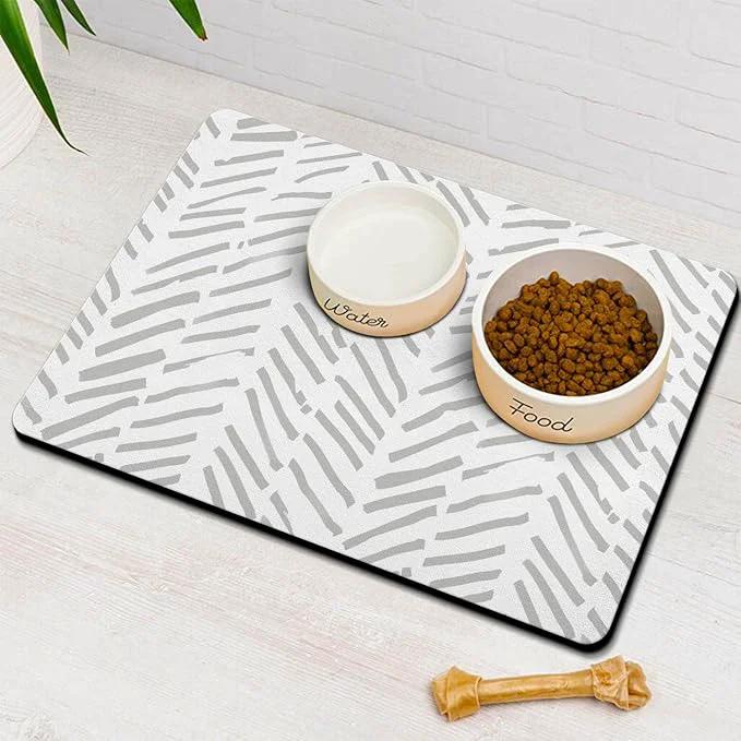 Detailed Dog Food Mats for Floors Absorbent Pet Cat Food Mat Top-Quality