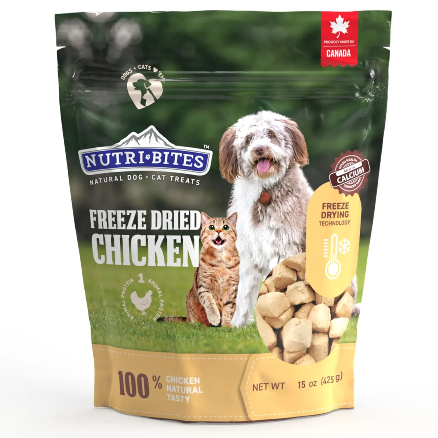 User-Friendly Nutri Bites ze-Dried Chicken Treats for Dogs Cats High-Protein All-Natural Reusable