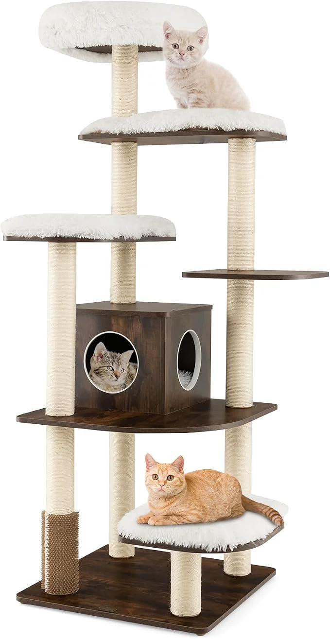 Advanced PETSITE Tall Cat Tree for Indoor Cats 71 Inches Multi-Level Modern Cat Tower Fine Crafted