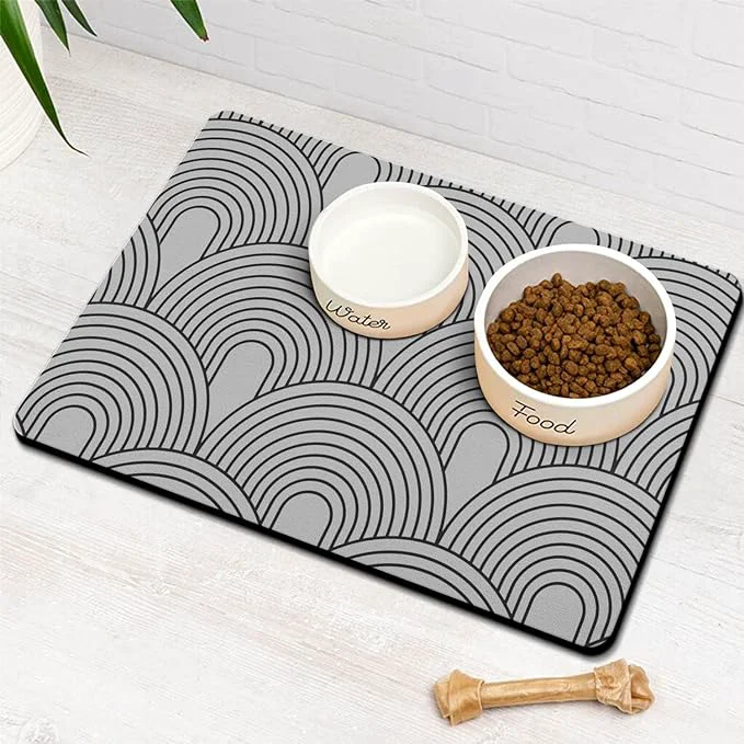 Fast Dog Food Mats for Floors Absorbent Pet Cat Food Mat Sustainable