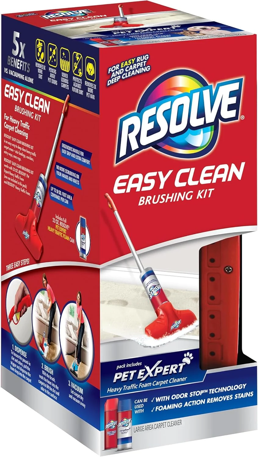 Flexible Resolve Pet Expert Easy Clean Carpet Foam Spray Refill 2 Piece Set Stain and Odor Remover Solution Crafted