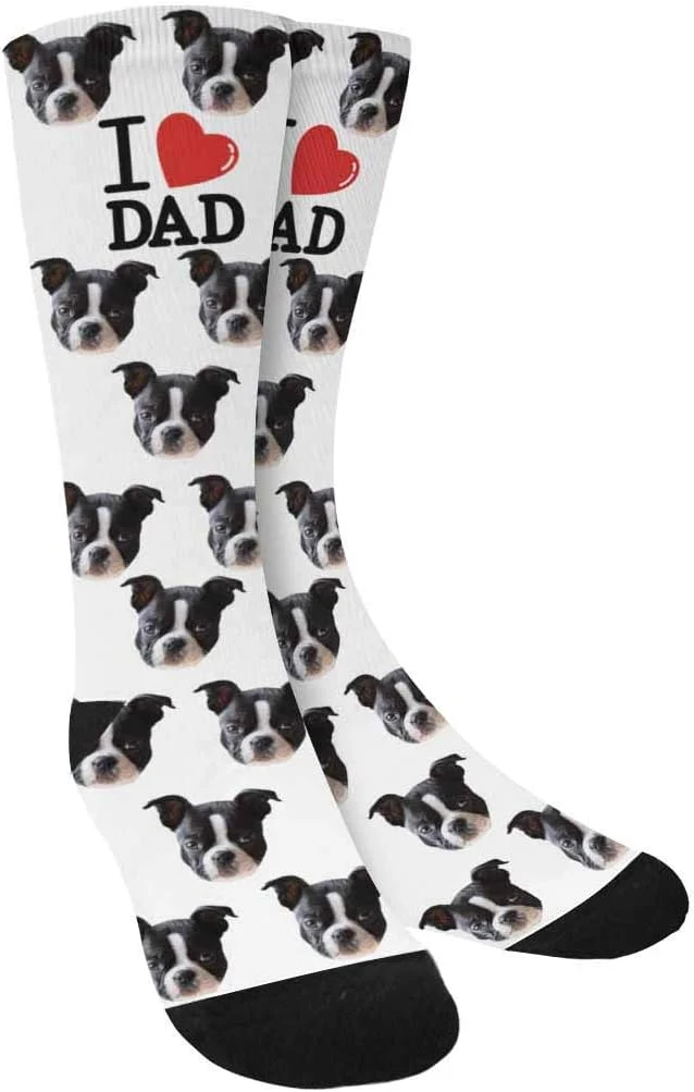 Healthy Custom Face Socks Personalized Dog Lover Pet Photo Picture on Socks Unisex Quality