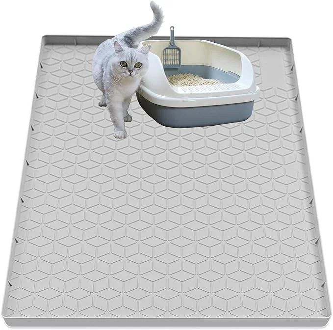 Excellent Cat Litter Mat for Litter Box Silicone Large Cat Litter Trapping Mat Exclusive