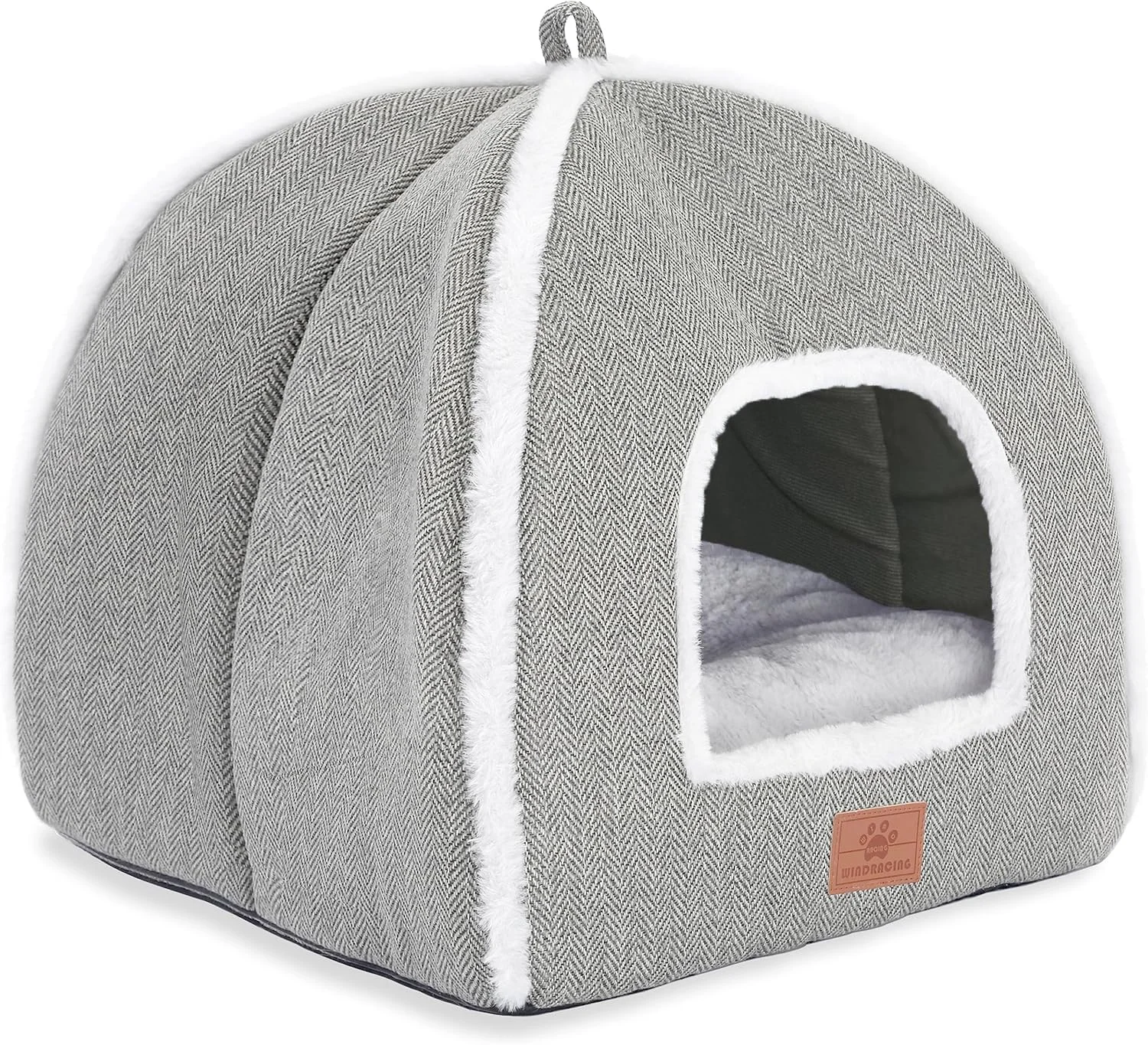 Verified WINDRACING Cat Bed for Indoor Cats – Cozy Self-Warming Cat Cave Bed with Removable Pillow 15x15x15 in Fine