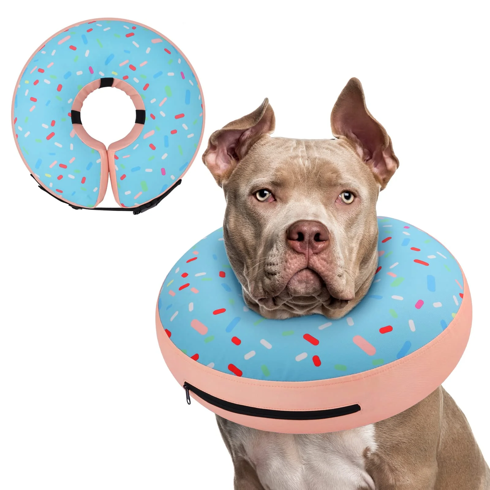 Modern Supet Inflatable Donut Dog Cone Collar After Surgery Soft Lightweight E-Collar Sustainable
