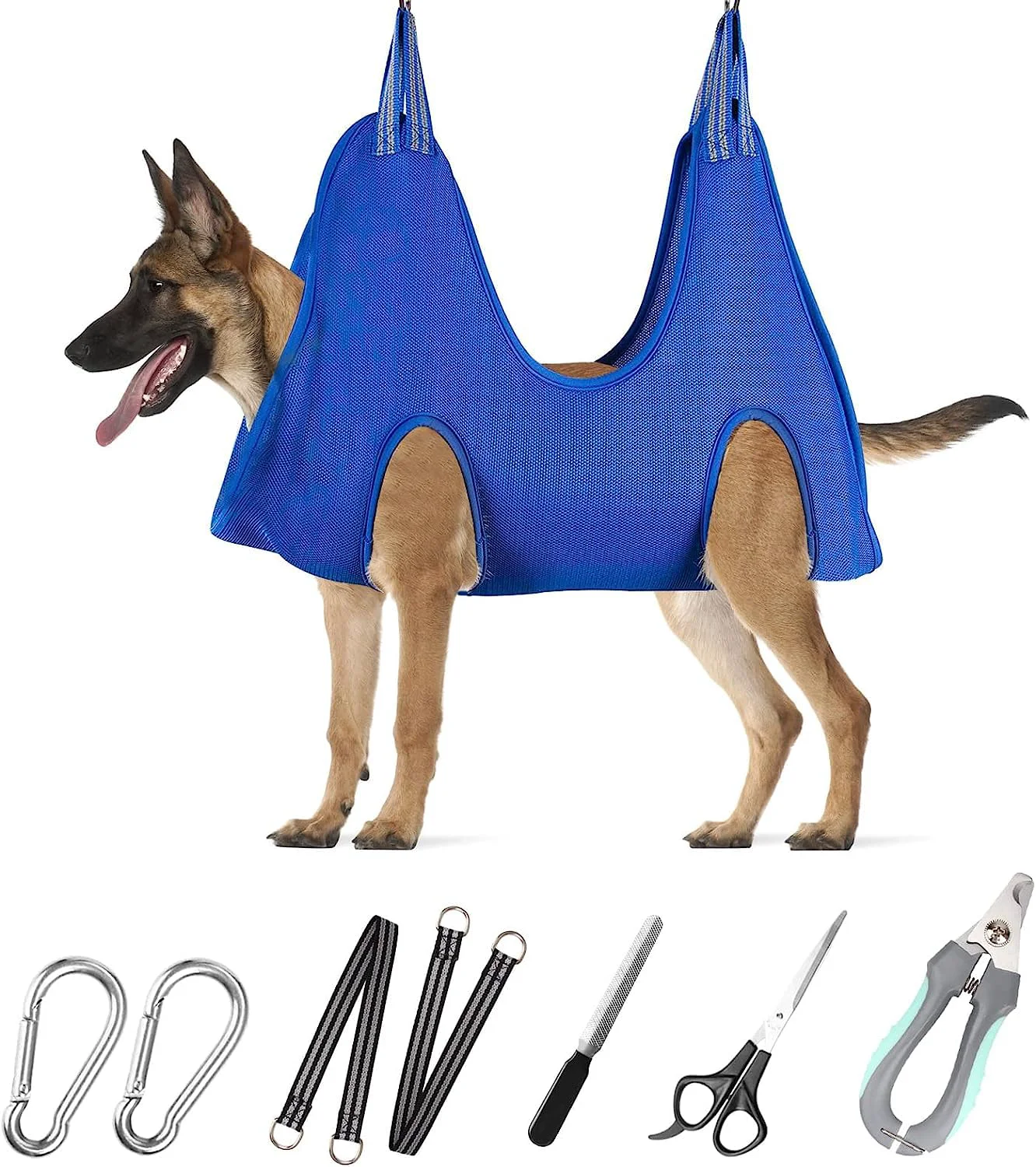 Carefully Designed ATESON Pet Grooming Hammock with Nail Clippers — Dog Nail Trimming Harness Grooming Sling Casual