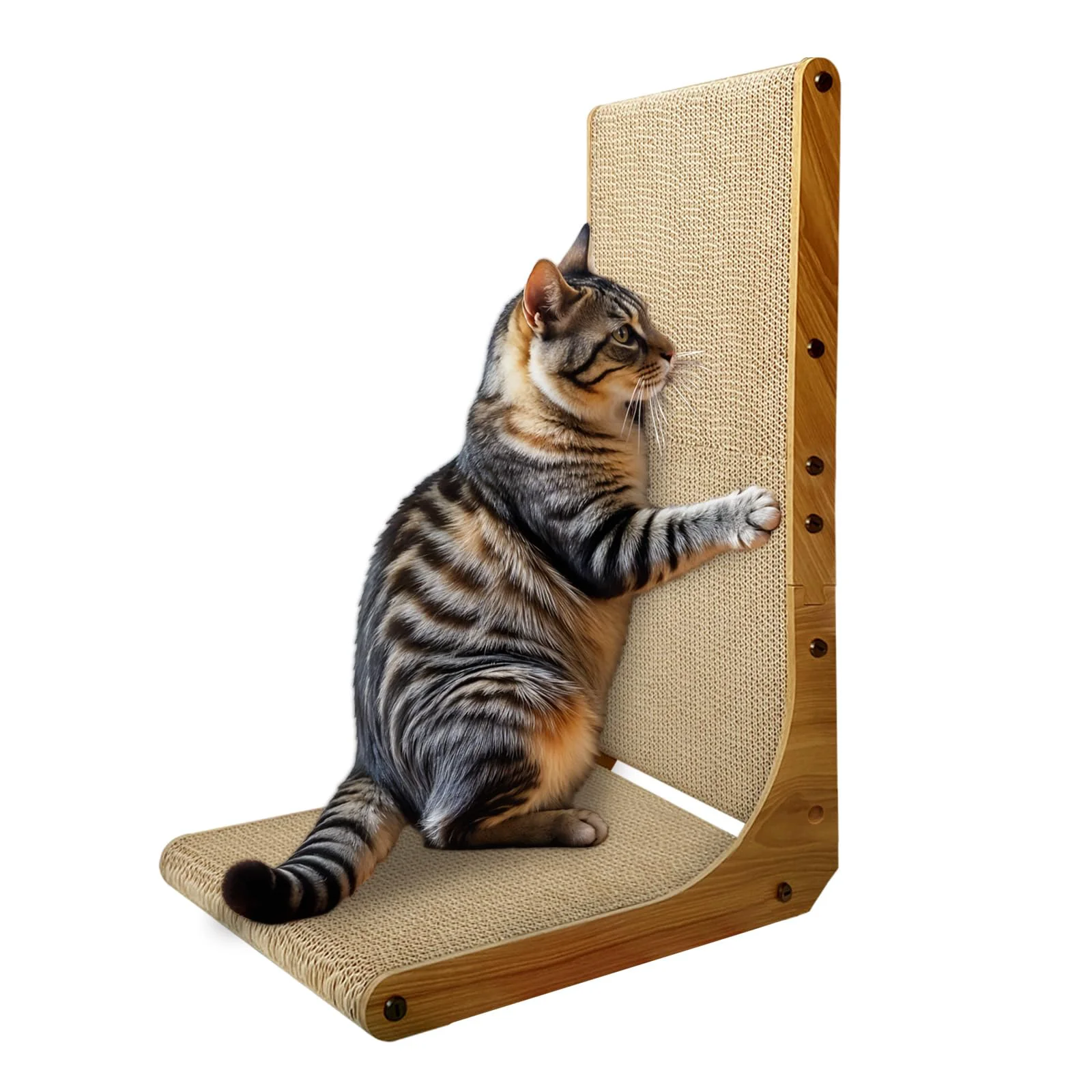 Eco-Friendly AGYM Cat Scratcher 26in L-Shape Cardboard Pad – Durable Sustainable Furniture-Friendly Clean