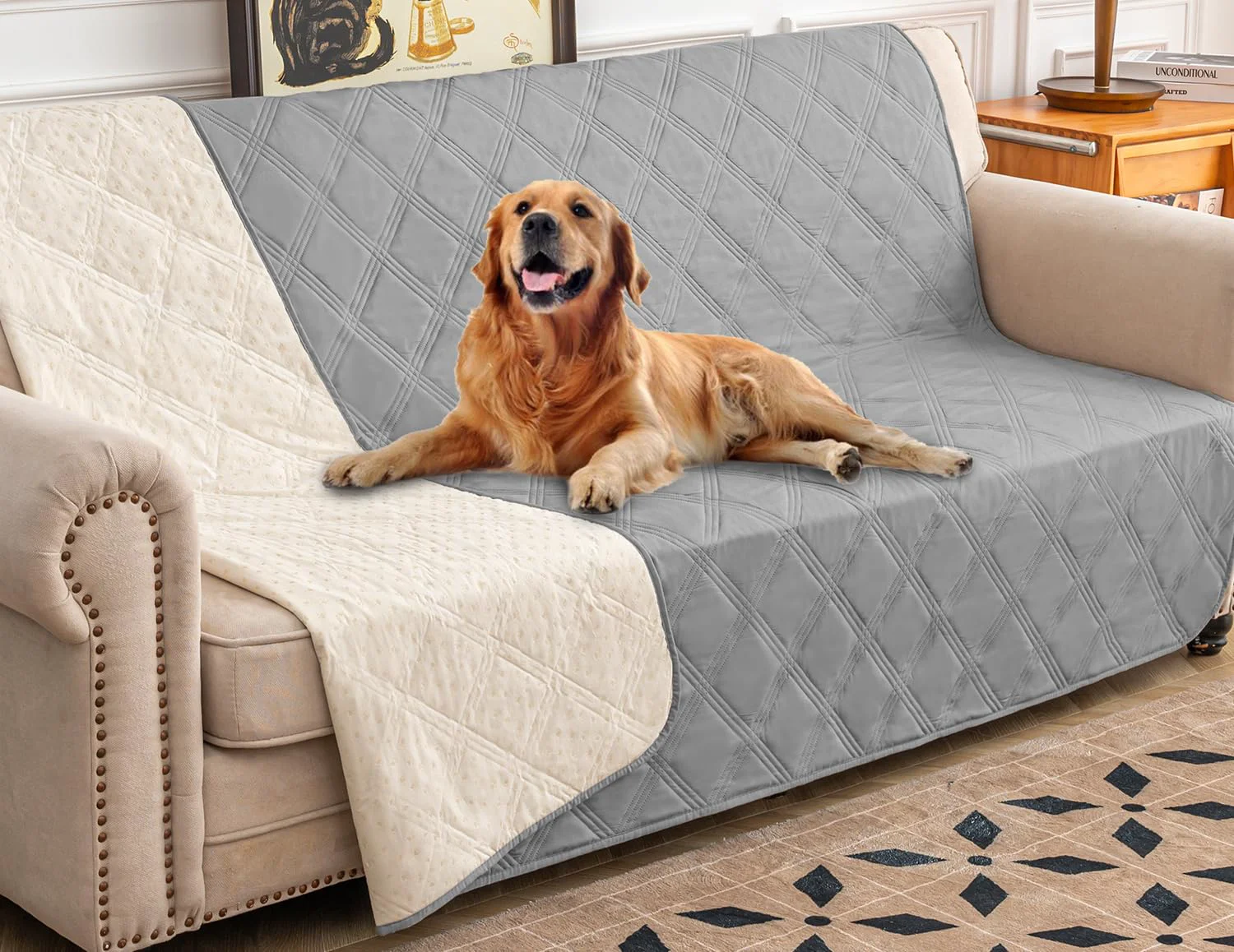 Authentic Ameritex Waterproof Dog Bed Cover with Anti-Slip Back Furniture Protector Pet Blanket Premium