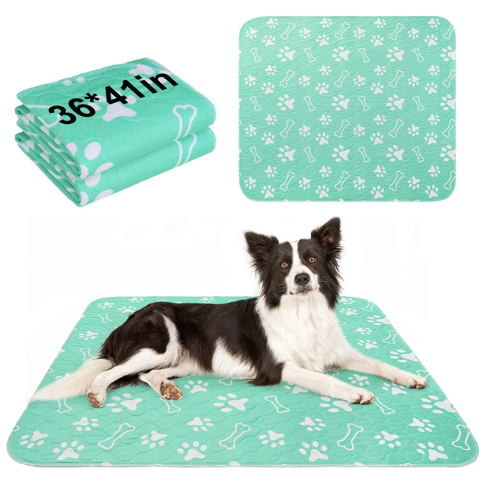 Versatile BEAUTYZOO 2 Pack Washable Pee Pads for Dogs — 36x41 Reusable Anti-Slip Odor-Control Sustainable