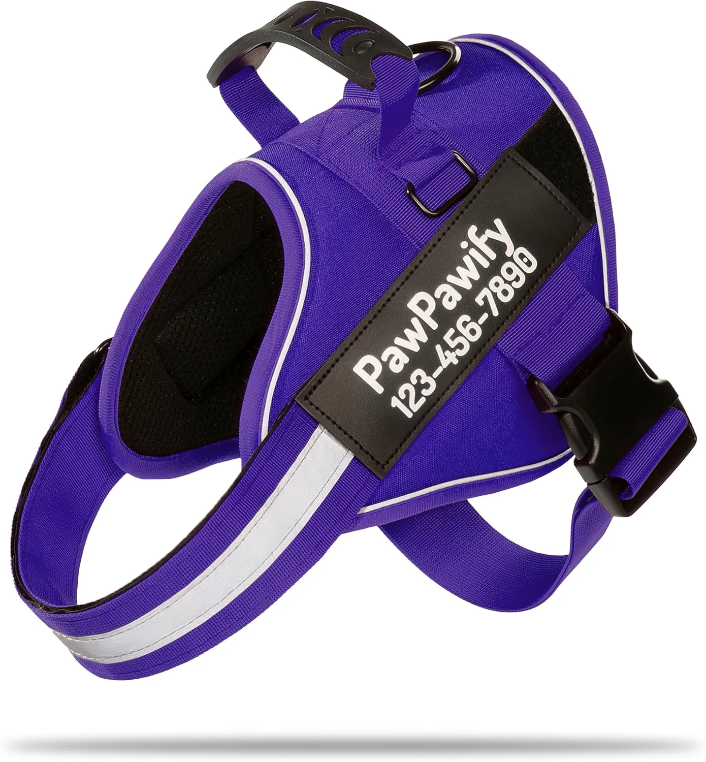 Clean PawPawify Custom No Pull Dog Harness with Name and Phone Number Heavy Duty Personalized Pet Vest to Prevent Tugging Pulling or Choking Training and Walking New Purple S 10-19LBS Pure