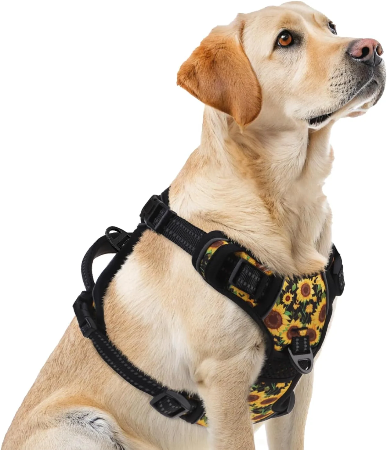 Trusted PUPTECK No Pull Dog Harness for Large Adjustable Reflective Dog Harness with Handle Easy Control Comfortable Soft Padded Pet Vest Harness for Large Dogs Sunflower L Reusable