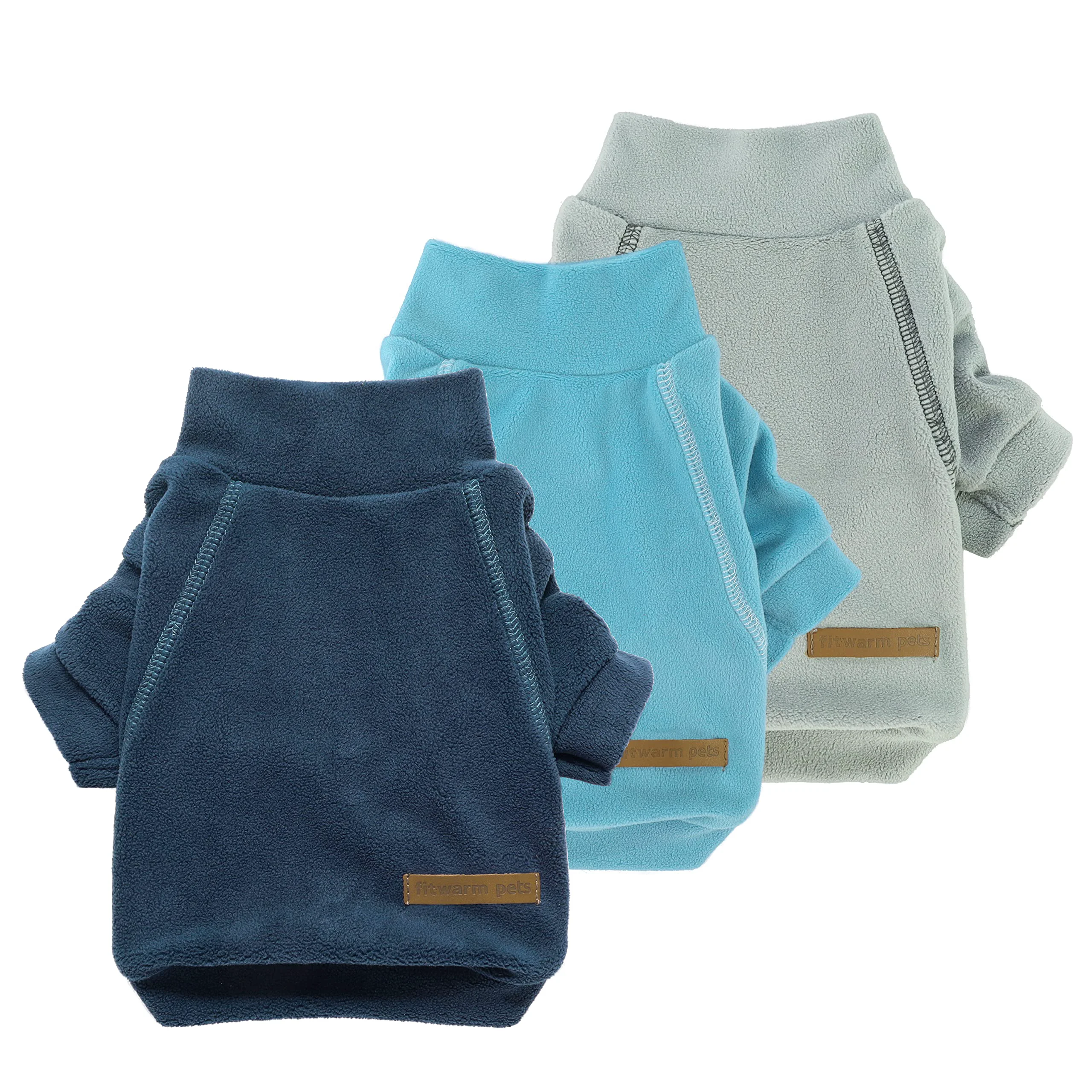 Breathable Fitwarm 3 Pack Classic Fleece Sweater for Small Dogs Cats – Turtleneck Winterwear Effective