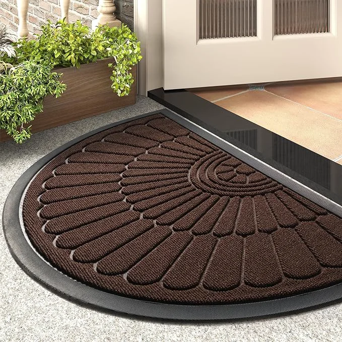 Organic tchdio Door Mat Outdoor Indoor Entrance Doormat-Semicircular Durable Rubber Non Authentic