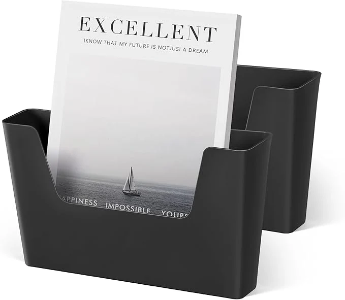 Comfortable YOHOM No Drilling File Holder Wall Mails Magazines Organizer Adhesive Door Mount Single Pocket White 1 BLACK 2 PCS About ThisOverview Reliable
