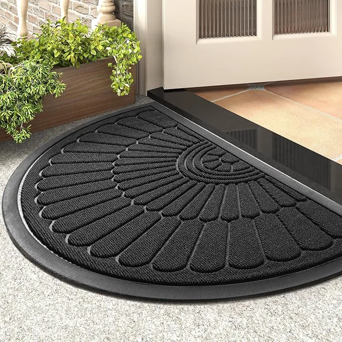 Exceptional tchdio Door Mat Outdoor Indoor Entrance Doormat-Semicircular Durable Rubber Non Reliable