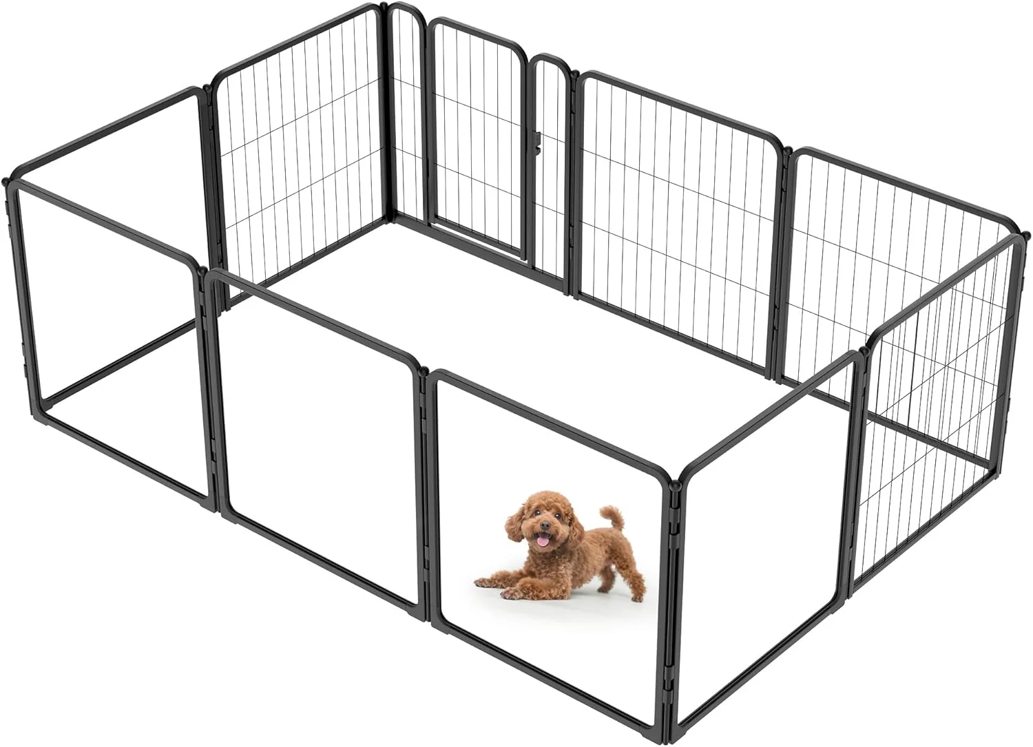 Sustainable FXW Homeplus Unleashed Indoor Dog Playpen - Stress- and Safe Play Heavy Duty 24 Inch 5 Acrylic Panels 5 Wire Panels Dog Pen for Puppy and Small Dogs Black│Patented Trendy