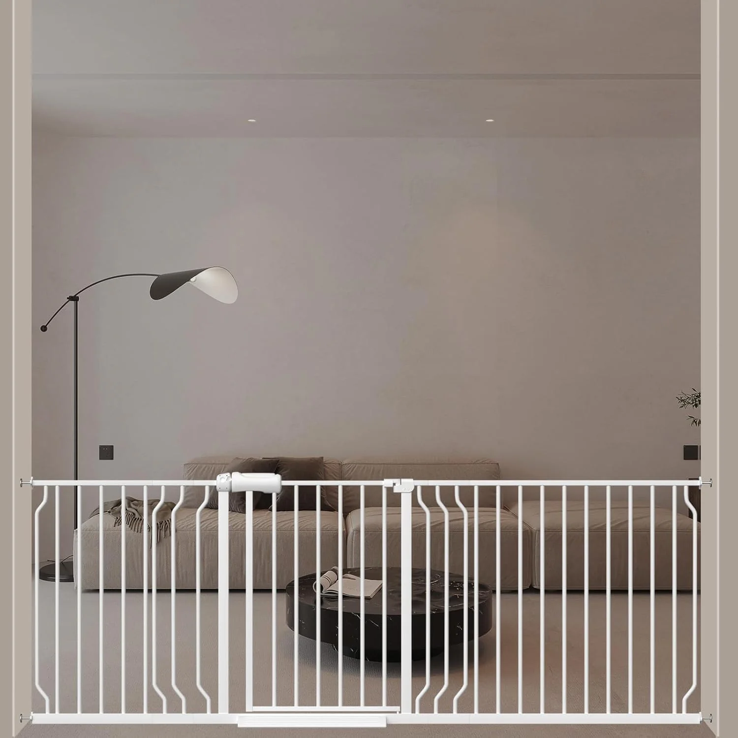 Comfortable ALLAIBB Extra Wide Pressure Mounted Baby Gate Walk Through Child Kids Safety Toddler Tension White Long Large Pet Dog Gates with Extension for doorways Kitchen 71.65-85.03 182-218cm White Advanced