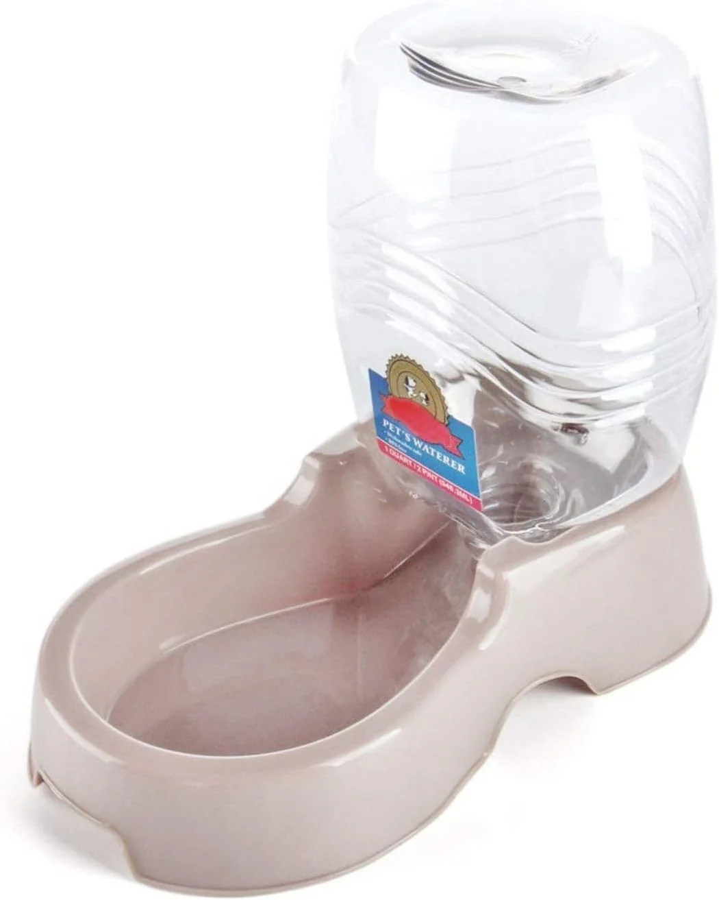 Reliable Flexzion Automatic Gravity Pet Waterer for Cat Dog - Non-Skid Easy-Clean Auto Replenish Water Dispenser Drinking Bowl 3 8 Gallon 1.5L Beige Elite