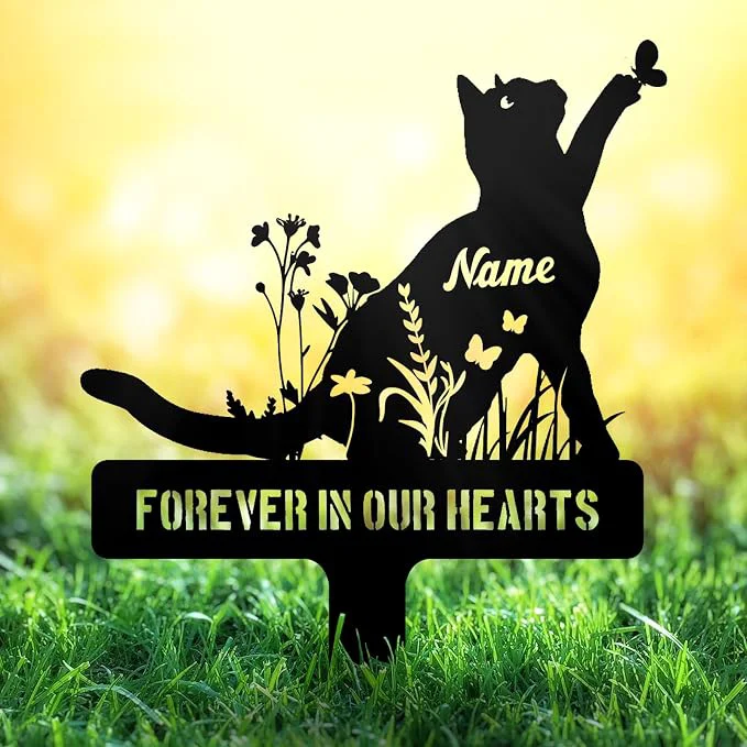 Outstanding Personalized Cat Memorial Garden Stake – Custom Pet Grave Marker Outdoor Excellent