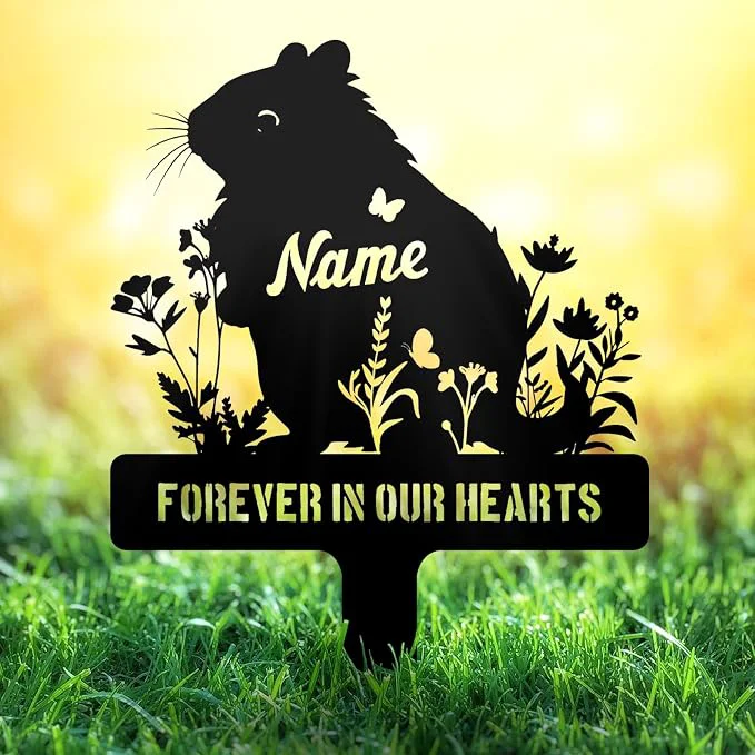 Fine Crafted Custom Hamster Grave Marker Metal Memorial Stake High-Grade