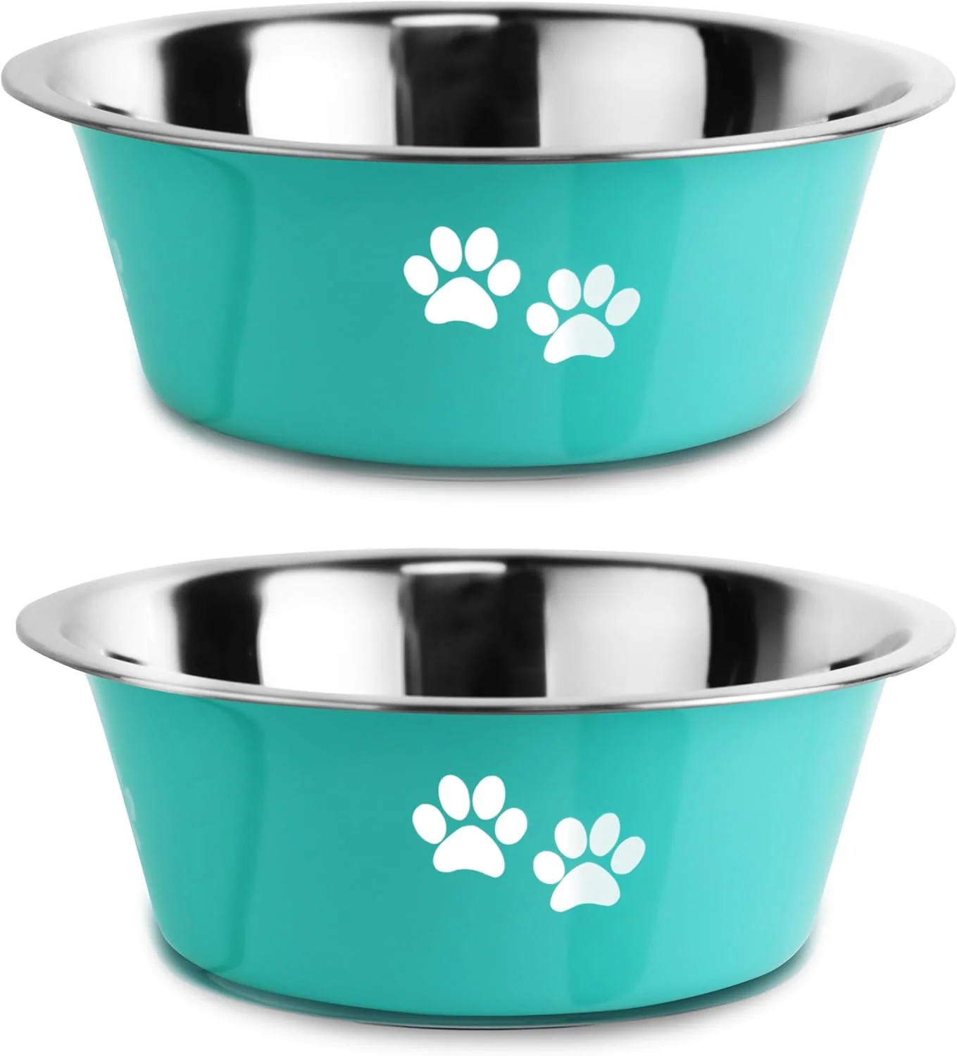 Environmentally Friendly Stainless Steel Dog Bowls Nonslip Rubber Bottom No Spill Proof Skid Metal Insulated Dog Bowls for Large Medium Small Breed Dogs Green 3.6 Cups 29 OZ Long-Lasting