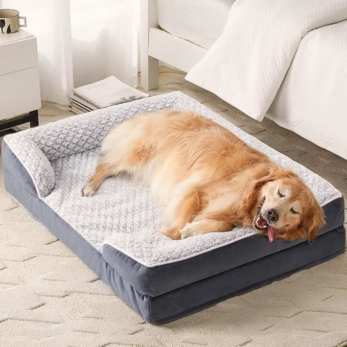 Casual Orthopedic Dog Bed for Large Dogs Egg Crate Foam Bed for Large Dogs Equipped Sophisticated