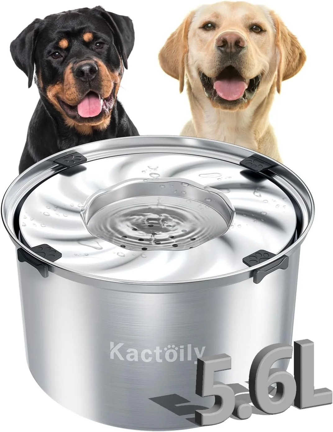 User-Friendly 1.5 Gal Dog Water Bowl No Spill 5.6L Slow Water Bowl for Large Dogs Slow Drinking Dog Water Bowl Dispenser Stainless Steel Dog Bowls for Messy Drinkers Elegant