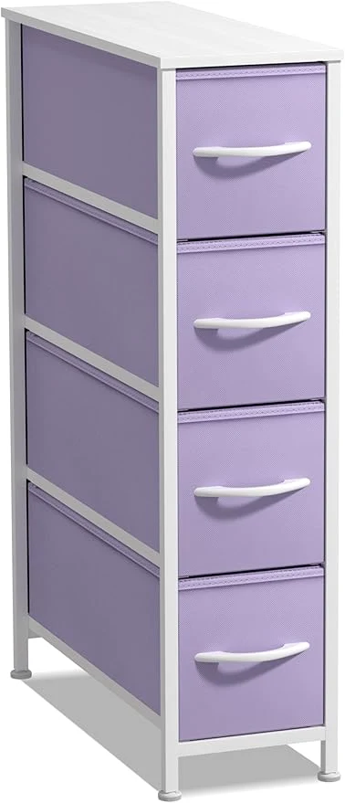 Consistent Sorbus Kids Narrow Dresser with 4 Drawers - Vertical Slim Storage Chest of Drawers with Steel Frame Wood Top Easy Pull Fabric Bins for Small Spaces Closets Bedroom Bathroom LaundryAbout ThisOverview Green